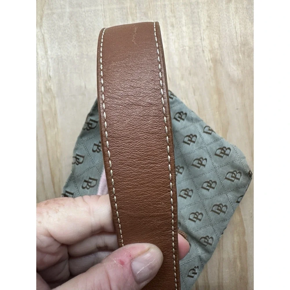Dooney&Bourke Brown Canvas Monogram Logo Leather‎ Accent bag *flaws* Clean